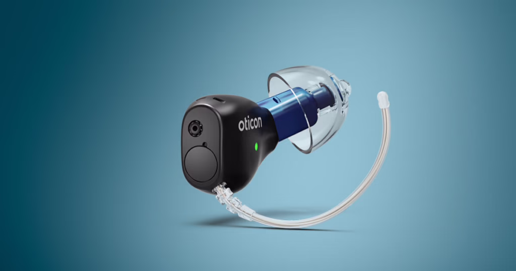 The left element of the new Oticon Zeal hearing aid.